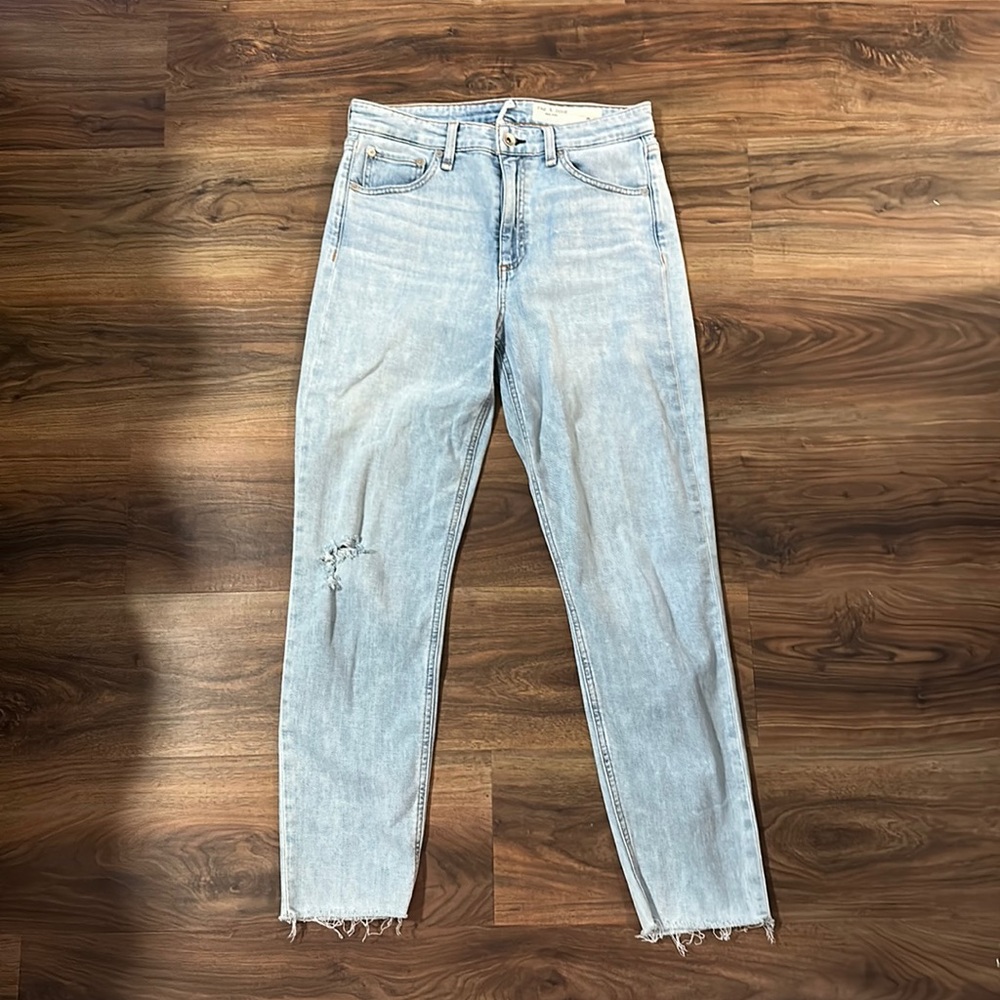 rag & bone Light Wash High-Rise Straight Jeans